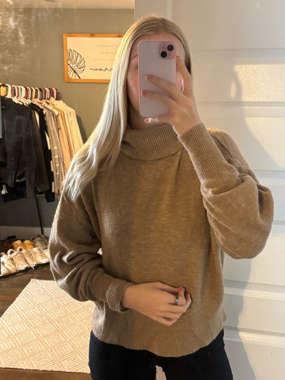 H&M Tan Turtle Neck Sweater